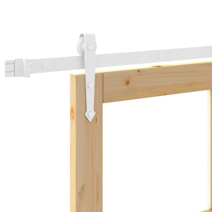 Skydedør 61 x 198,5 cm Massivt fyrretræ og glas Naturfarvet