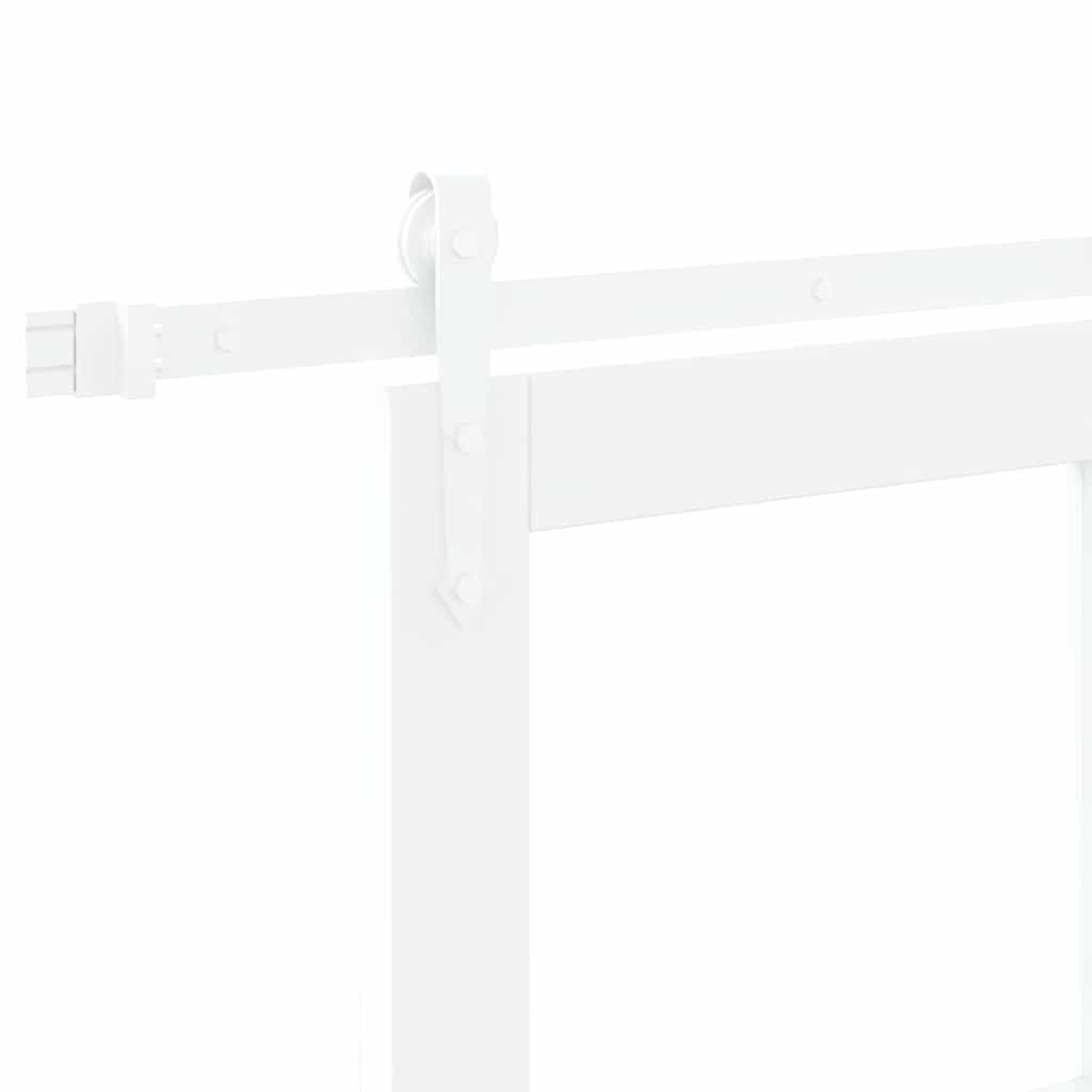 Skydedør Hvid 93 x 202 cm Massivt fyrretræ og glas