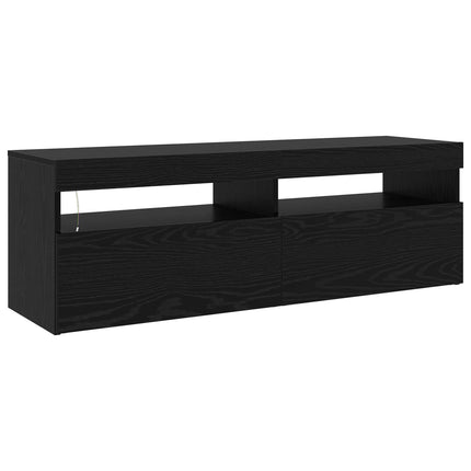 TV-skab 2 pcs Sort eg Konstrueret træ