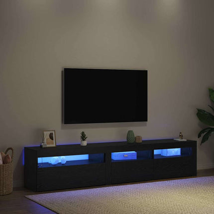 TV-skab 2 pcs Sort eg Konstrueret træ