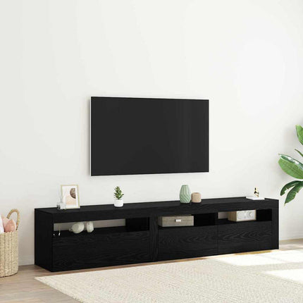 TV-skab 2 pcs Sort eg Konstrueret træ