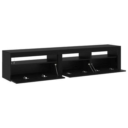 TV-skab 2 pcs Sort eg Konstrueret træ