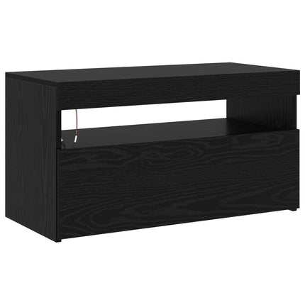 TV-skab 2 pcs Sort eg Konstrueret træ