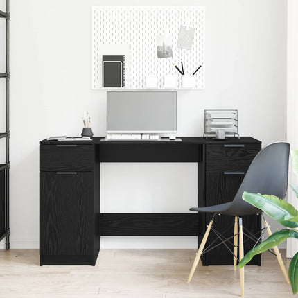 Bord med skuffe Sort eg 133 x 50 x 75 cm Konstrueret træ