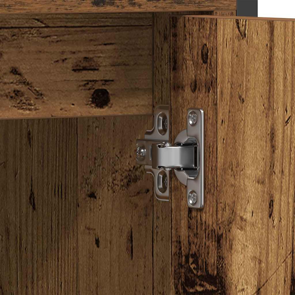 Badeværelsesmøbel sæt med hylde 2 pcs Brun Konstrueret træ