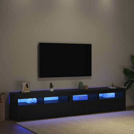 TV-skab 2 pcs Sort eg Konstrueret træ