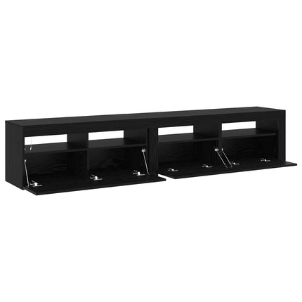 TV-skab 2 pcs Sort eg Konstrueret træ