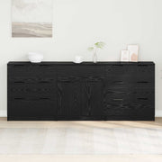 Sideboard 3 pcs Sort eg 181 x 30 x 70 cm Konstrueret træ