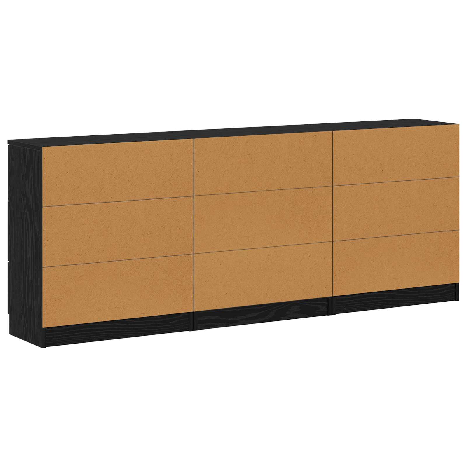 Sideboard 3 pcs Sort eg 181 x 30 x 70 cm Konstrueret træ