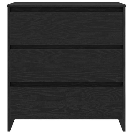 Sideboard med skuffe 2 pcs Sort 70 x 41 x 75 cm Konstrueret træ