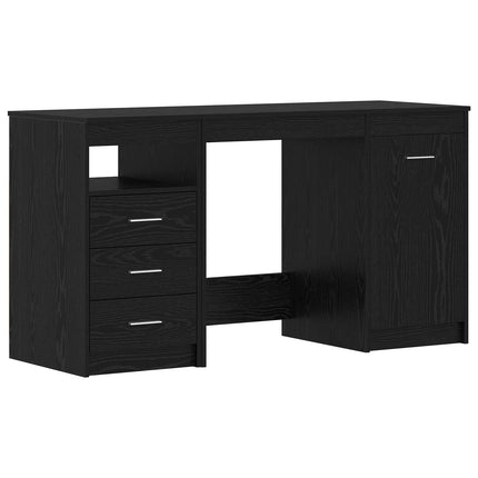 Bord med skuffe 2 stk. Sort eg 140 x 50 x 76 cm Konstrueret træ