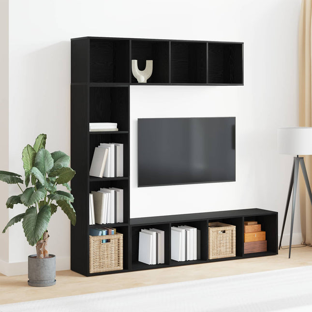 Bogreol 12 niveauer 3 stk. 36 x 30 x 143 cm Konstrueret træ
