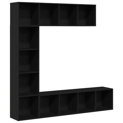 Bogreol 3 pcs Sort eg 36 x 30 x 143 cm Konstrueret træ