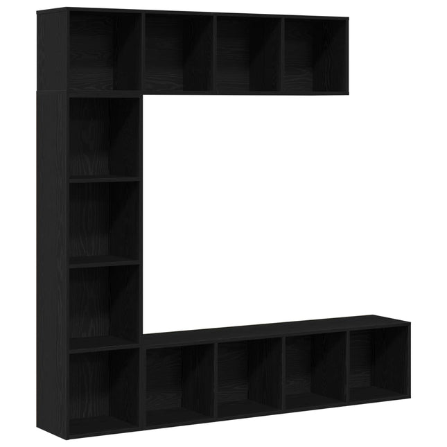 Bogreol 12 niveauer 3 stk. 36 x 30 x 143 cm Konstrueret træ