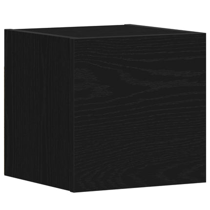 TV-møbelsæt 4 pcs Sort eg 130,5 x 30 x 140 cm Konstrueret træ