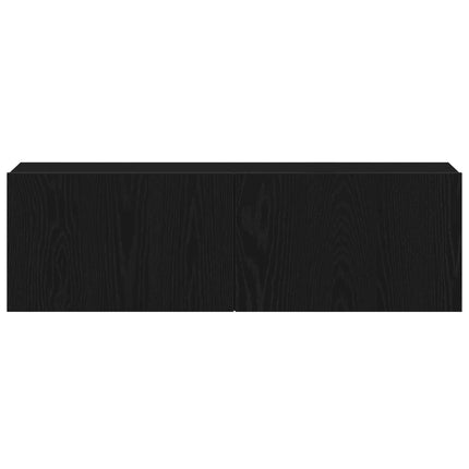 TV-møbelsæt 4 pcs Sort eg 130,5 x 30 x 140 cm Konstrueret træ