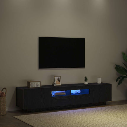 TV-møbelsæt 2 pcs Sort 180 x 35 x 40 cm Konstrueret træ
