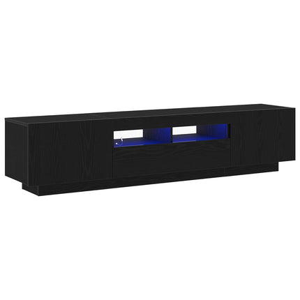 TV-møbelsæt 2 pcs Sort 180 x 35 x 40 cm Konstrueret træ