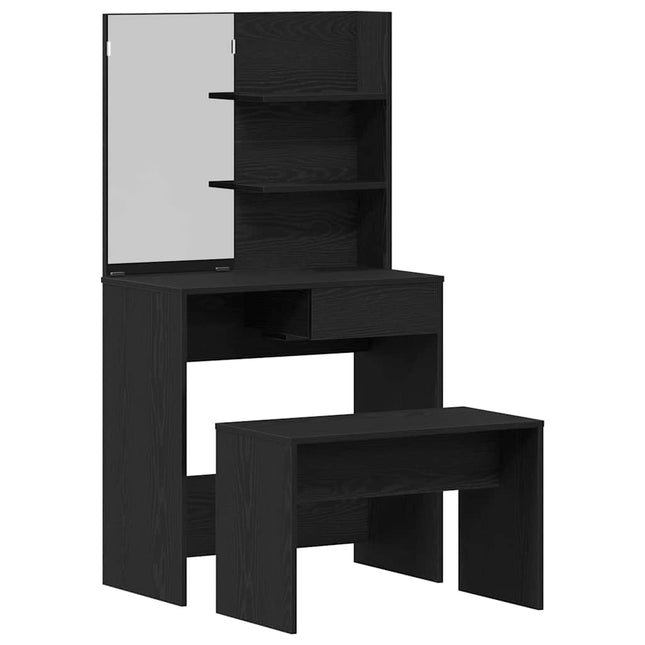 Makeupbord Sæt 2 stk. Sort eg 74,5 x 40 x 141 cm
