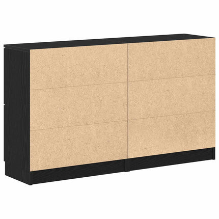 Sideboard 2 pcs Sort eg 60 x 30 x 70 cm Konstrueret træ