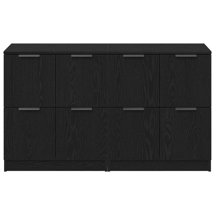 Sideboard 2 pcs Sort eg 60 x 30 x 70 cm Konstrueret træ