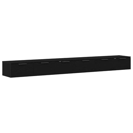 Væghængt skab Vægmonteret 2 stk. Sort eg 102 x 30 x 20 cm