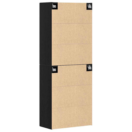 Vægmonteret skab 2 stk. Sort eg 69,5 x 34 x 90 cm