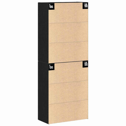 Vægmonteret skab 2 stk. Sort eg 69,5 x 34 x 90 cm