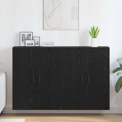 Vægmonteret skab 2 stk. Sort eg 69,5 x 34 x 90 cm