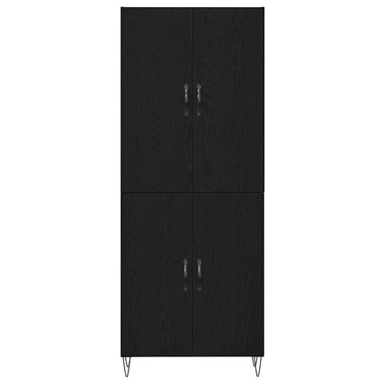 Highboard 2 pcs Sort eg Konstrueret træ og glas