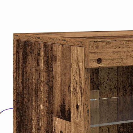 LED Sideboard Gammelt træ 162 x 37 x 100 cm Konstrueret træ