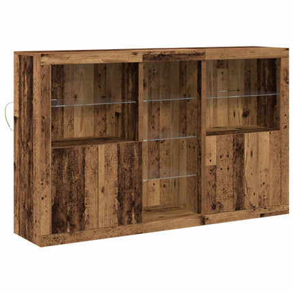 LED Sideboard Gammelt træ 162 x 37 x 100 cm Konstrueret træ
