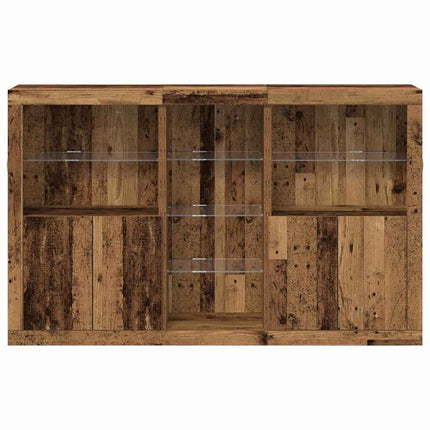 LED Sideboard Gammelt træ 162 x 37 x 100 cm Konstrueret træ