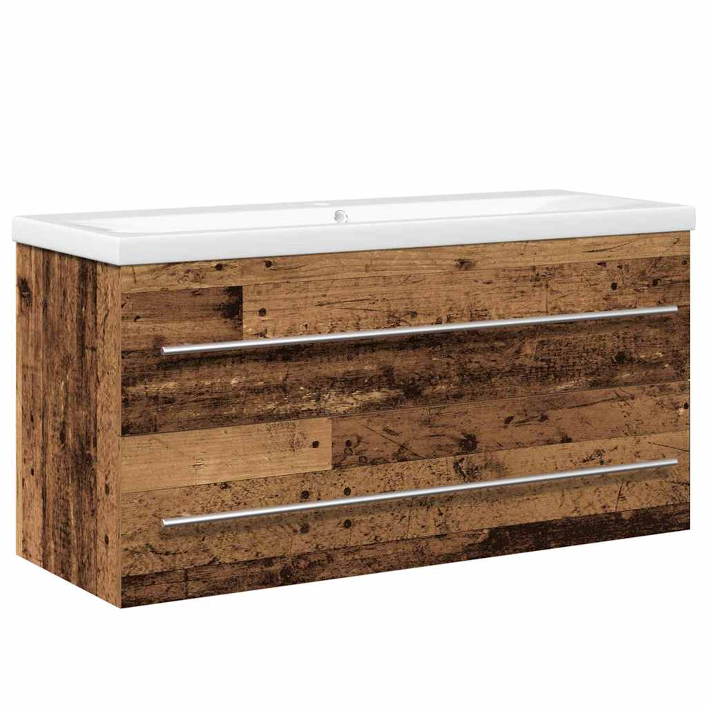 Badeværelsesskabsunder 2 pcs Gammelt træ 100 x 38,5 x 48 cm