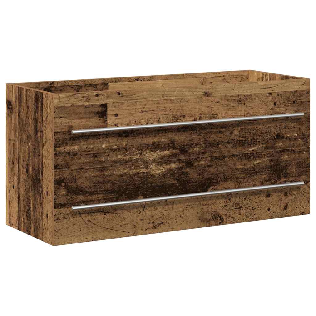 Badeværelsesskabsunder 2 pcs Gammelt træ 100 x 38,5 x 48 cm