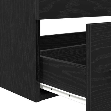 Badeværelsesskabsunder 3 stk. Sort eg 90 x 38,5 x 48 cm