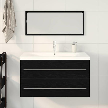 Badeværelsesskabsunder 3 stk. Sort eg 90 x 38,5 x 48 cm