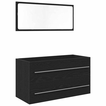 Badeværelsesskabsunder 3 stk. Sort eg 90 x 38,5 x 48 cm
