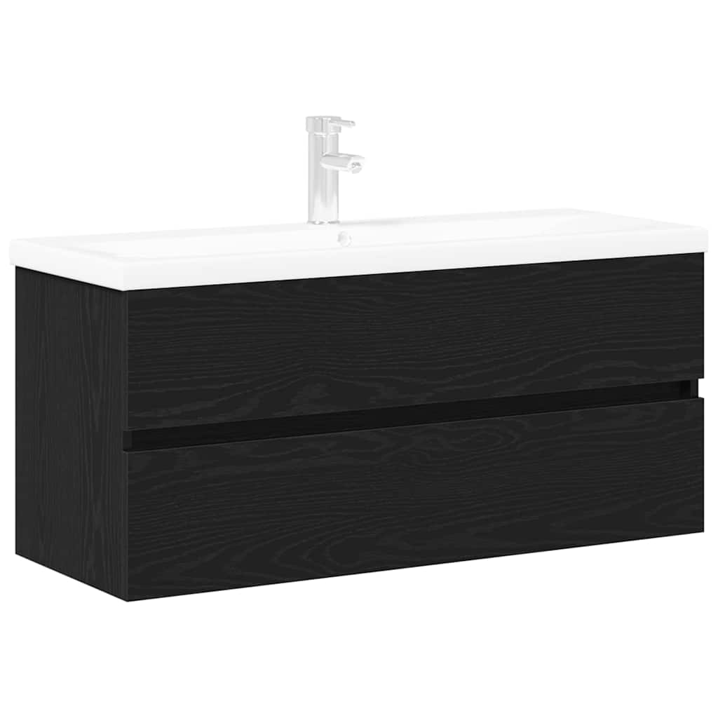 Badeværelsesskabsunder Sort eg 100 x 39 x 62 cm Konstrueret træ