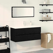 Badeværelsesskabsunder Sort eg 90 x 39 x 62 cm Konstrueret træ