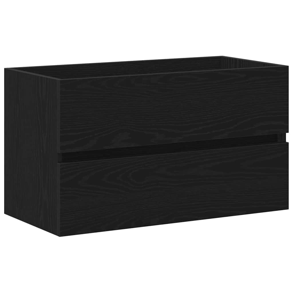 Badeværelsesskabsunder Sort eg 80 x 39 x 62 cm Konstrueret træ
