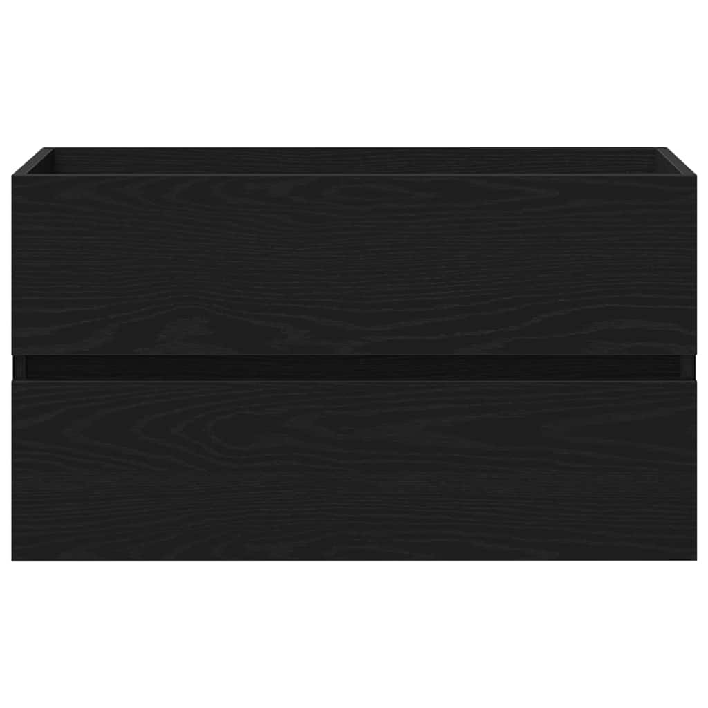 Badeværelsesskabsunder Sort eg 80 x 39 x 62 cm Konstrueret træ