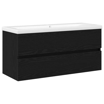 Badeværelsesskabsunder Sort eg 100 x 39 x 62 cm Konstrueret træ
