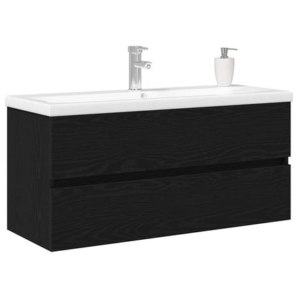 Badeværelsesskabsunder Sort eg 100 x 39 x 62 cm Konstrueret træ