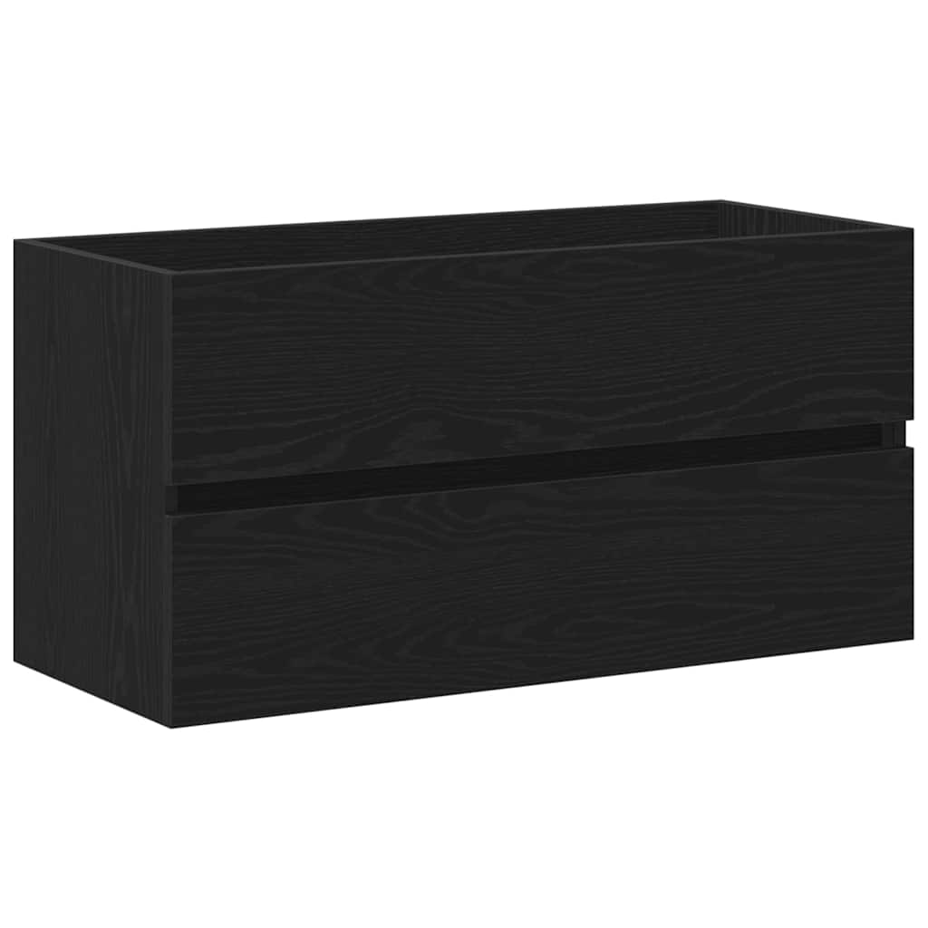 Badeværelsesskabsunder Sort eg 90 x 39 x 62 cm Konstrueret træ