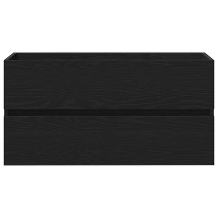 Badeværelsesskabsunder Sort eg 90 x 39 x 62 cm Konstrueret træ