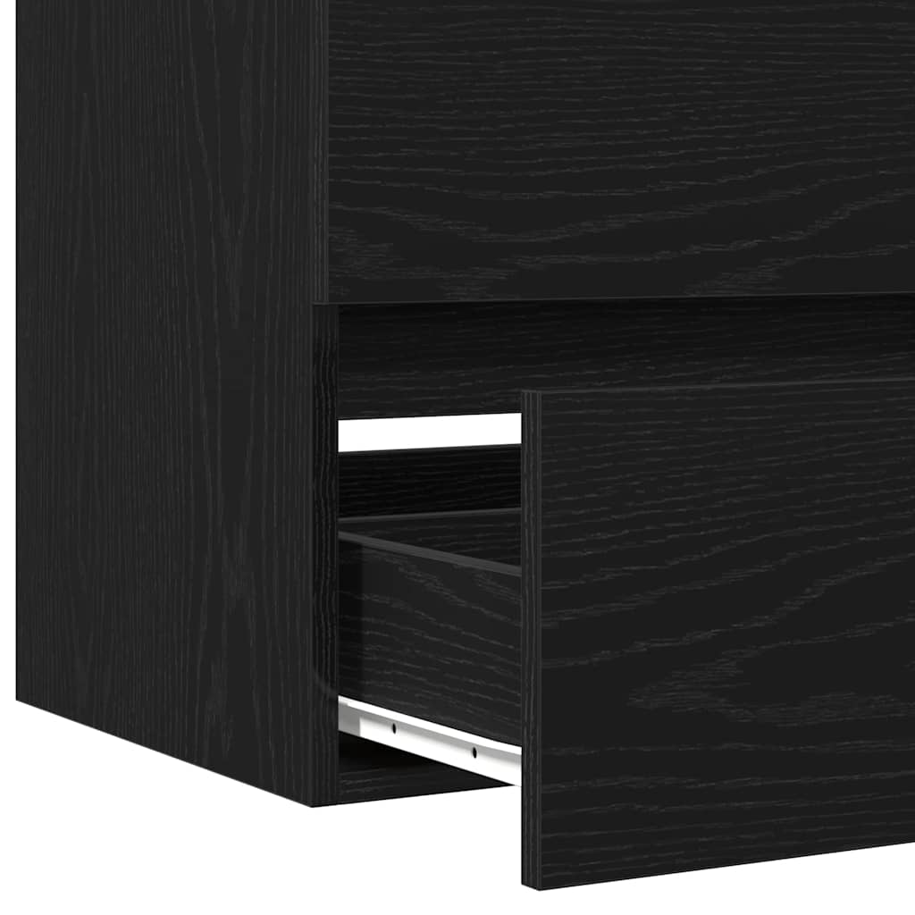 Badeværelsesskabsunder Sort eg 60 x 39 x 62 cm Konstrueret træ