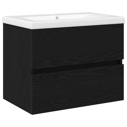 Badeværelsesskabsunder Sort eg 60 x 39 x 62 cm Konstrueret træ