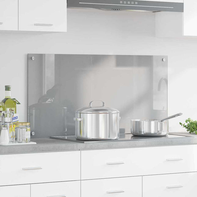 Køkkenbacksplash Lysegrå 100 x 50 cm hærdet glas