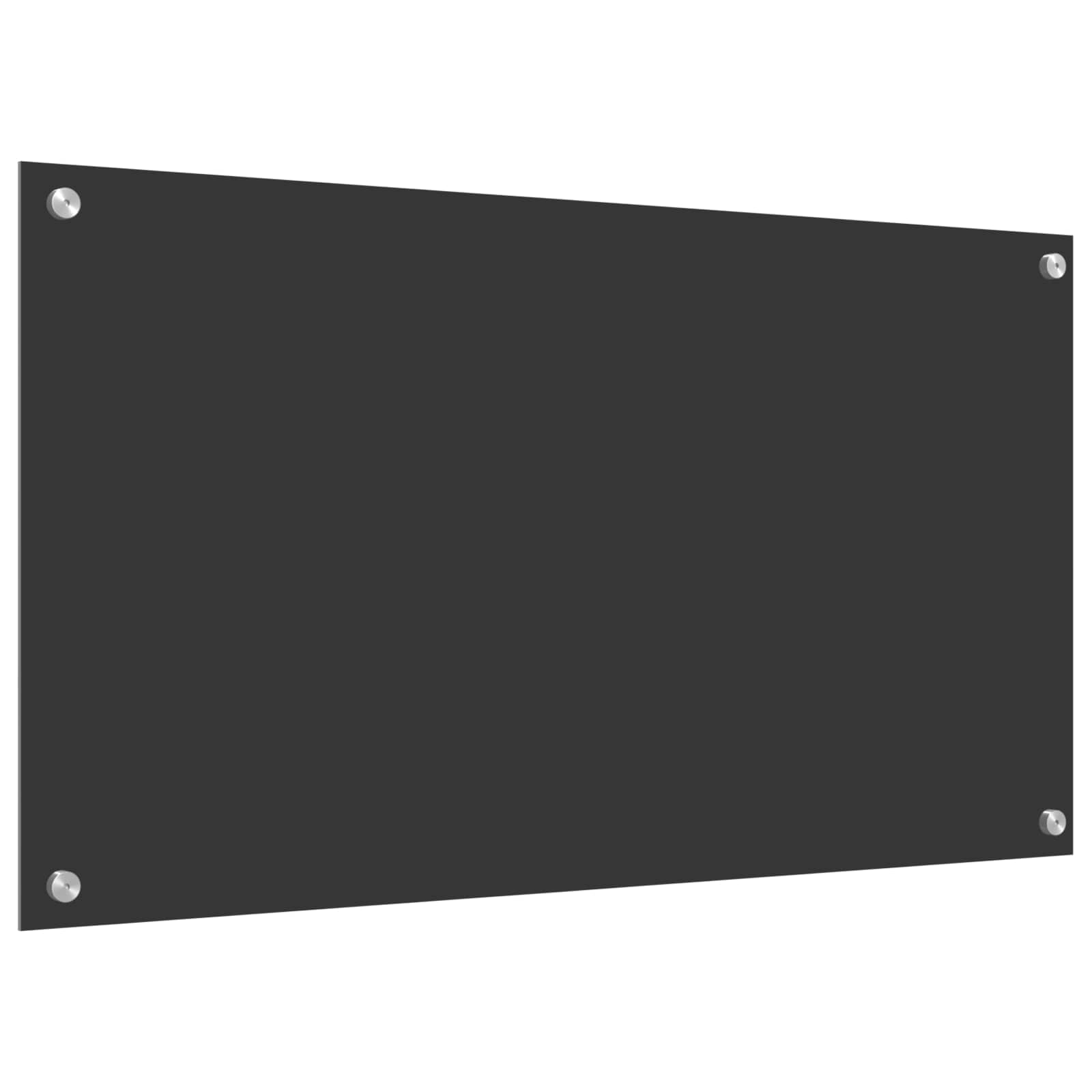 Køkkenbacksplash Mørkegrå 90 x 50 cm hærdet glas